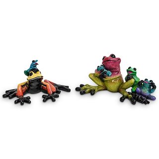 (2 Pc) Kitty's Critters Frogs Porcelain Figurines
