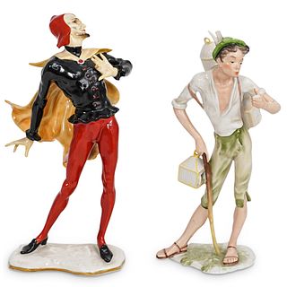 (2 pc) German Porcelain Figurines