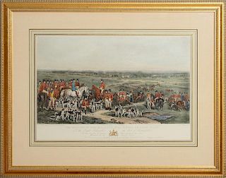 AFTER FRANCIS GRANT (1803-1878): THE MEETING OF HER MAJESTY'S STAG HOUNDS ON ASCOT HEATH