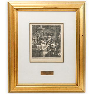 Rembrandt Van Rijn "The Goldweigher" Framed Etching