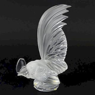Lalique France Crystal Rooster Figure. "Coq Nain".