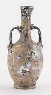 Ancient Roman Glass Vase With 2 Handles