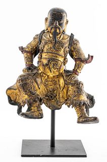Chinese Ming Dynasty Gilt Bronze Guandi