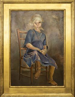 Elsie Driggs "Portrait of a Girl" Oil on Canvas
