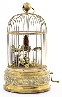 French Singing Bird In Gilt Cage Automaton