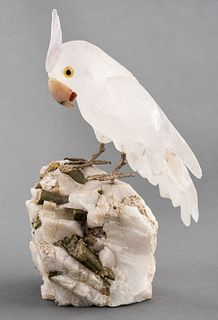 Lapidary Carved Mineral Specimen Of A Parrot