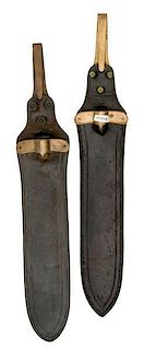 Model 1887 Type 2 Hospital Knife, Leather Scabbards, Lot of 2 