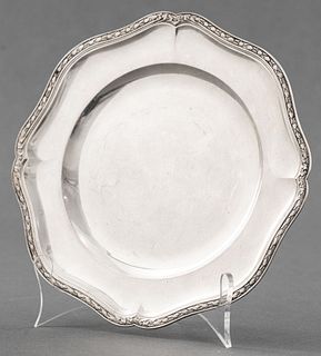 Alphonse Debain French Silver Scalloped Rim Dish