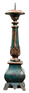 Continental Baroque Style Paint Decorated Pricket