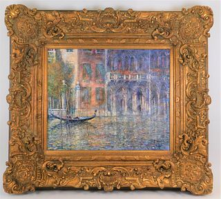 Guy Dessapt Impressionist Venetian Canal Painting