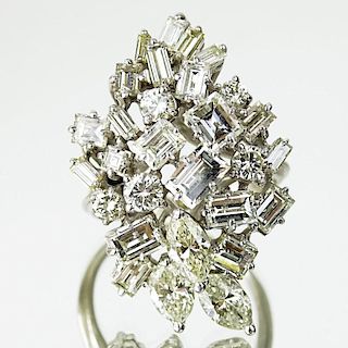 Lady's Approx. 5.0 Carat Mixed Cut Diamond and Platinum Cocktail Ring.