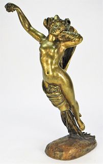 19C. French Female Nude Bronze Sculpture