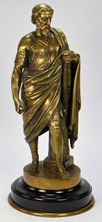 Italian Male Bronze Classical Scholar Sculpture