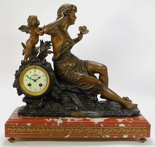 Aft. Emile Bruchon Art Nouveau Mantel Clock