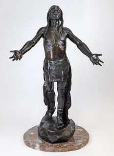 Charles H. Humphriss Native American Bronze Sculpt