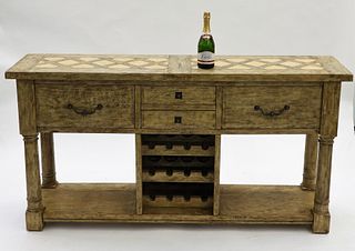 White Wash Country Wine Harvest Four Drawer Server