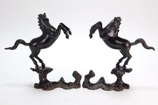 PR Japanese Animalier Bronze Horse Sculptures
