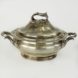 Heavy Antique Continental 950 Silver Covered Tureen.