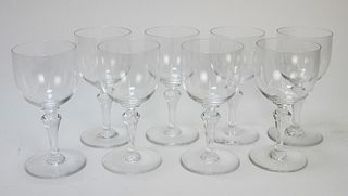 8PC Baccarat Normandie White Wine Glasses