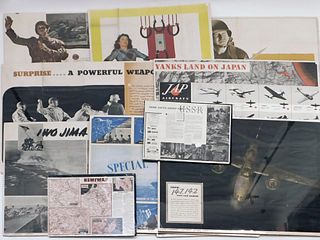 12PC WWII News Map Poster Collection