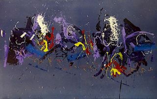 Francisco Hung, Chinese (1937-2001) Oil on canvas "Abstract"