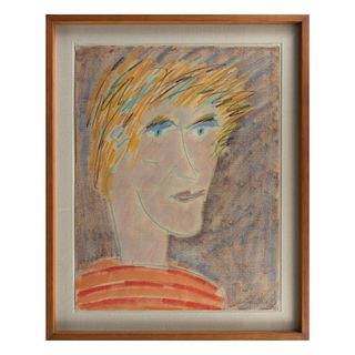 ARÍSTIDES COHEN. Retrato masculino. Firmado. Pastel sobre papel. 65 x 49 cm. Enmarcado.
