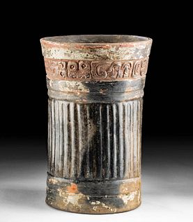 Maya Pottery Cylinder Vessel Glyph Band