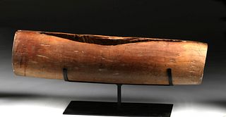 19th C. Tahitian Society Islands Wood Cylindrical Drum
