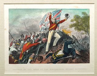 19th C. British Engraving Battle Scene of Indian Mutiny