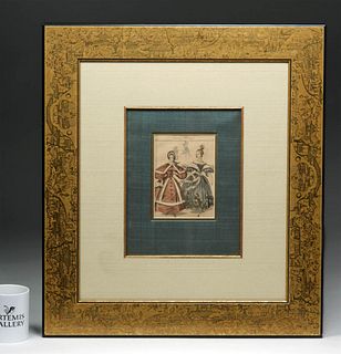 19th C. French Engraving w/ Gilded Wood Frame