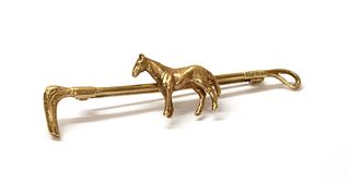 A 9ct gold equestrian bar brooch, by Henry Griffith & Son,
