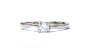 A 9ct white gold single stone diamond ring,