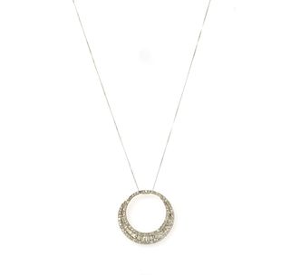 A white gold diamond pendant,