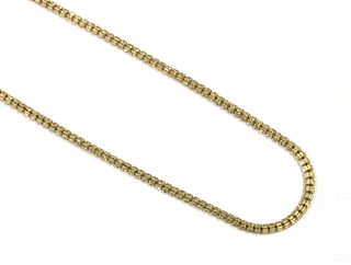 A 9ct gold hollow cylinder bead link necklace,