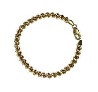 A 9ct gold hollow San Marco link bracelet,
