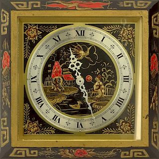 Chelsea "The Chinese Lacquer" Model Clock. C.1975-79, Chelsea Clock Co.,