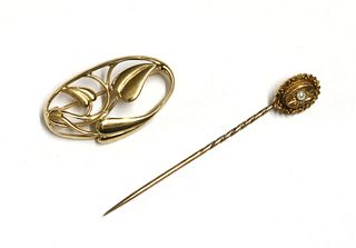A 9ct gold 'Cecily' brooch by Ola Gorie,