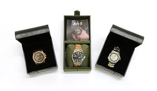 Three Avi-8 watches,