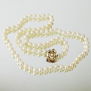 Lady's Vintage Single Strand 7.5mm Pearl Necklace