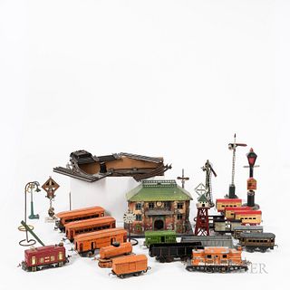 Group of Tinplate Trains and Accessories