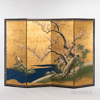 Four-panel Folding Screen Painting