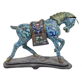 Chinese Cloisonne Horses Sculpture