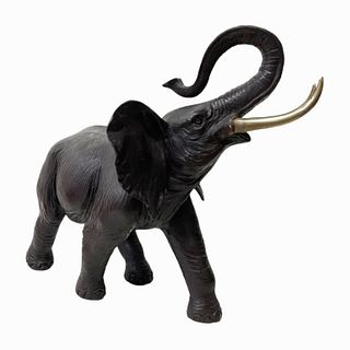 Bronze Elephant with Gilt Tusks