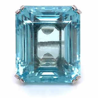 72.33 Ct. Aquamarine And Diamond Ring