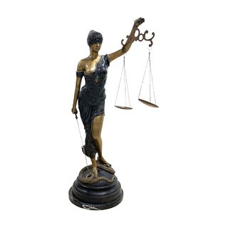 Large Lady Justice Bronze Statue