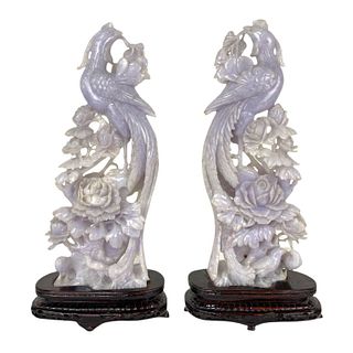Large Chinese Lavender Jade Sculptures