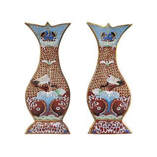 Pair of Chinese cloisonne Vases
