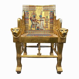 Decorative King Tutankhamens Egytian Throne Chair