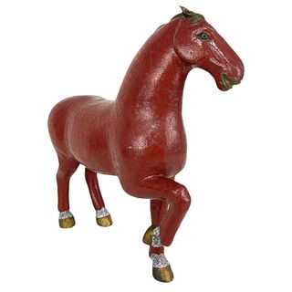 Chinese Cloisonne Red Horse