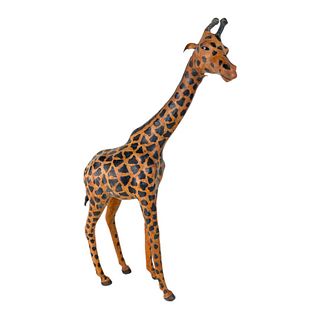 Giraffe Leather Vintage Sculpture